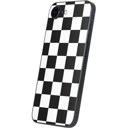 Black and White Checkered iPhone 16e Skin